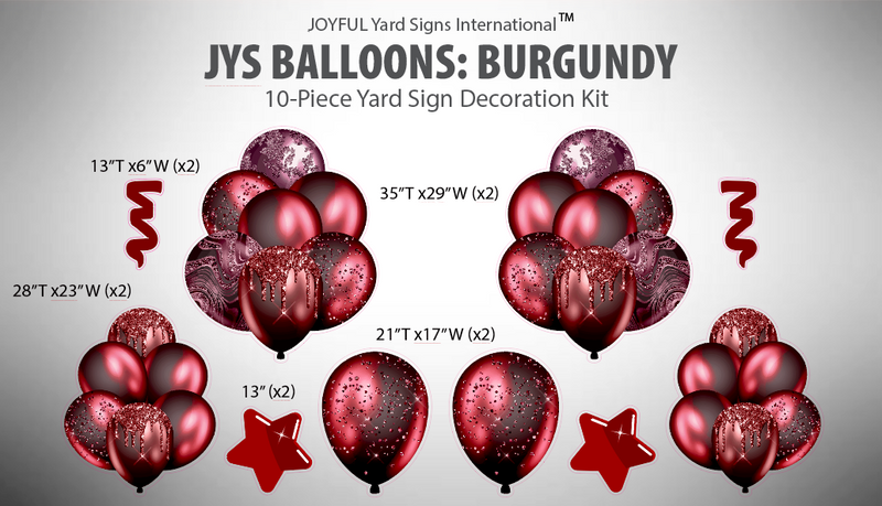 JYS BALLOONS: BURGUNDY - Yard Card Signs by JYS International