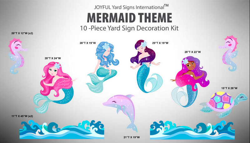 MERMAID THEME - Yard Card Signs by JYS International