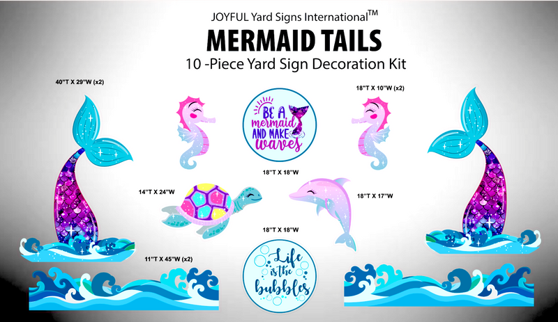 MERMAID TAILS - Yard Card Signs by JYS International