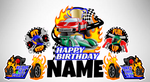 RACE CAR ROUNDUP - Yard Card Signs by JYS International