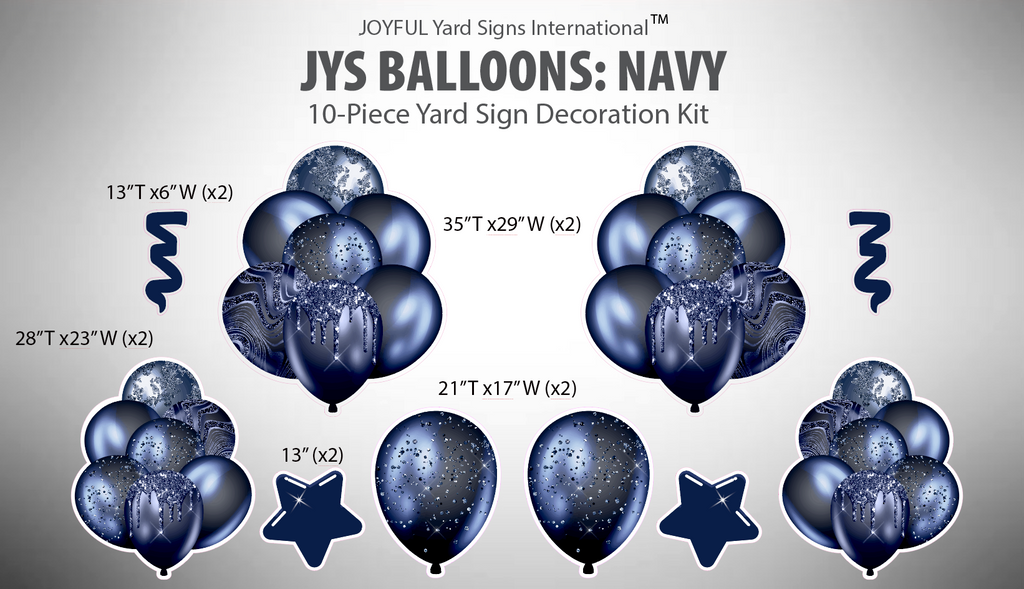 JYS BALLOONS: NAVY - Yard Card Signs by JYS International