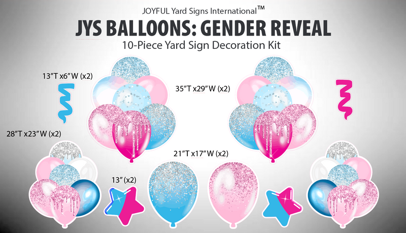 JYS BALLOONS: GENDER REVEAL - Yard Card Signs by JYS International