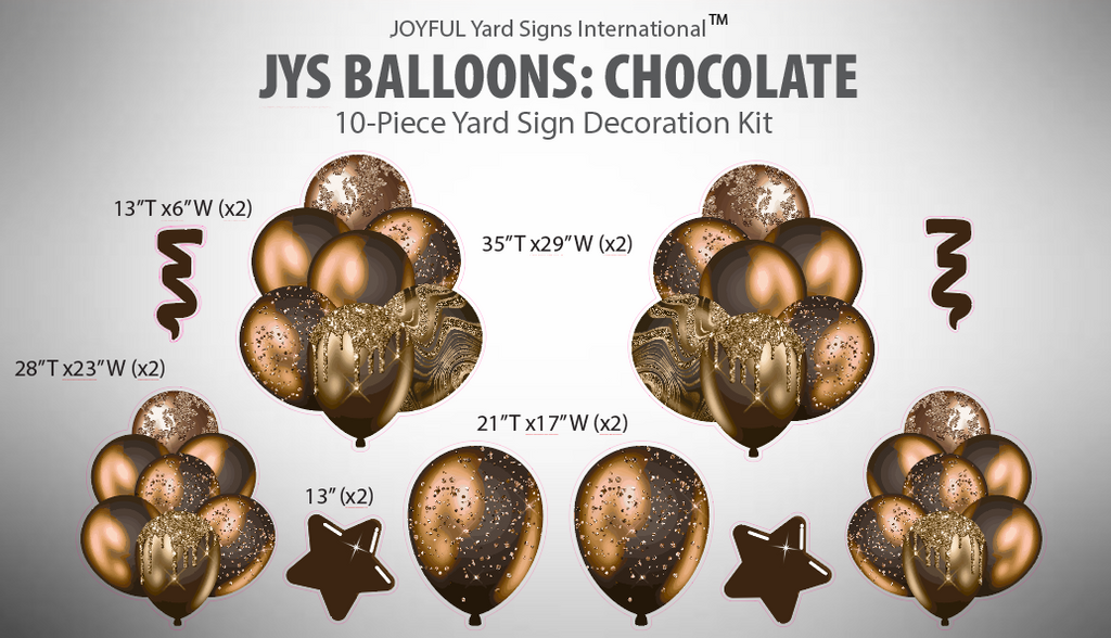 JYS BALLOONS: CHOCOLATE - Yard Card Signs by JYS International