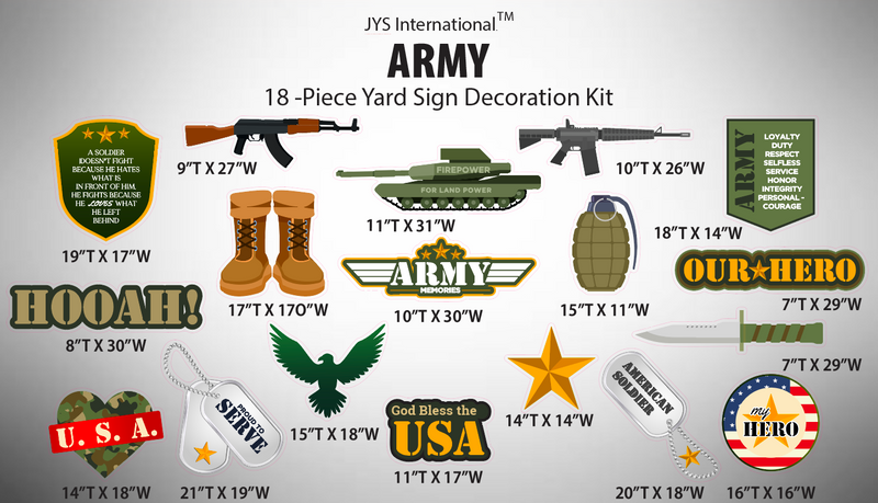 ARMY THEME - Yard Card Signs by JYS International