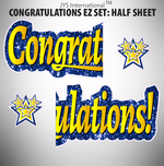 CONGRATULATIONS EZ SET: HALF SHEET (MULTIPLE COLORS) - Yard Card Signs by JYS International