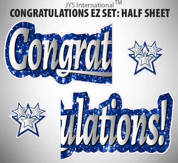 CONGRATULATIONS EZ SET: HALF SHEET (MULTIPLE COLORS) - Yard Card Signs by JYS International