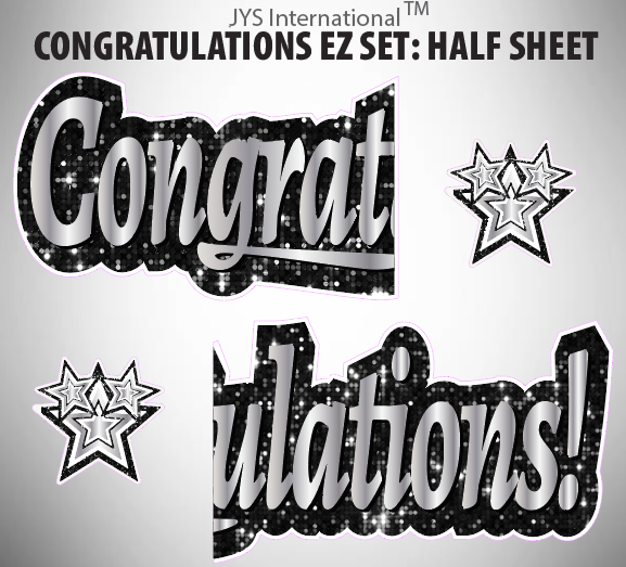 CONGRATULATIONS EZ SET: HALF SHEET (MULTIPLE COLORS) - Yard Card Signs by JYS International