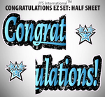 CONGRATULATIONS EZ SET: HALF SHEET (MULTIPLE COLORS) - Yard Card Signs by JYS International