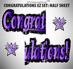 CONGRATULATIONS EZ SET: HALF SHEET (MULTIPLE COLORS) - Yard Card Signs by JYS International