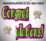 CONGRATULATIONS EZ SET: HALF SHEET (MULTIPLE COLORS) - Yard Card Signs by JYS International