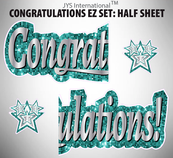 CONGRATULATIONS EZ SET: HALF SHEET (MULTIPLE COLORS) - Yard Card Signs by JYS International