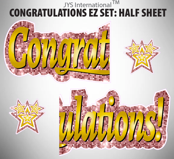 CONGRATULATIONS EZ SET: HALF SHEET (MULTIPLE COLORS) - Yard Card Signs by JYS International