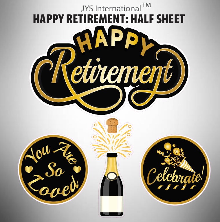 RETIREMENT: HALF SHEET (MULTIPLE COLORS) - Yard Card Signs by JYS International