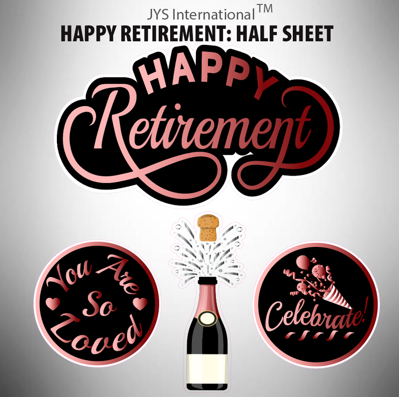 RETIREMENT: HALF SHEET (MULTIPLE COLORS) - Yard Card Signs by JYS International