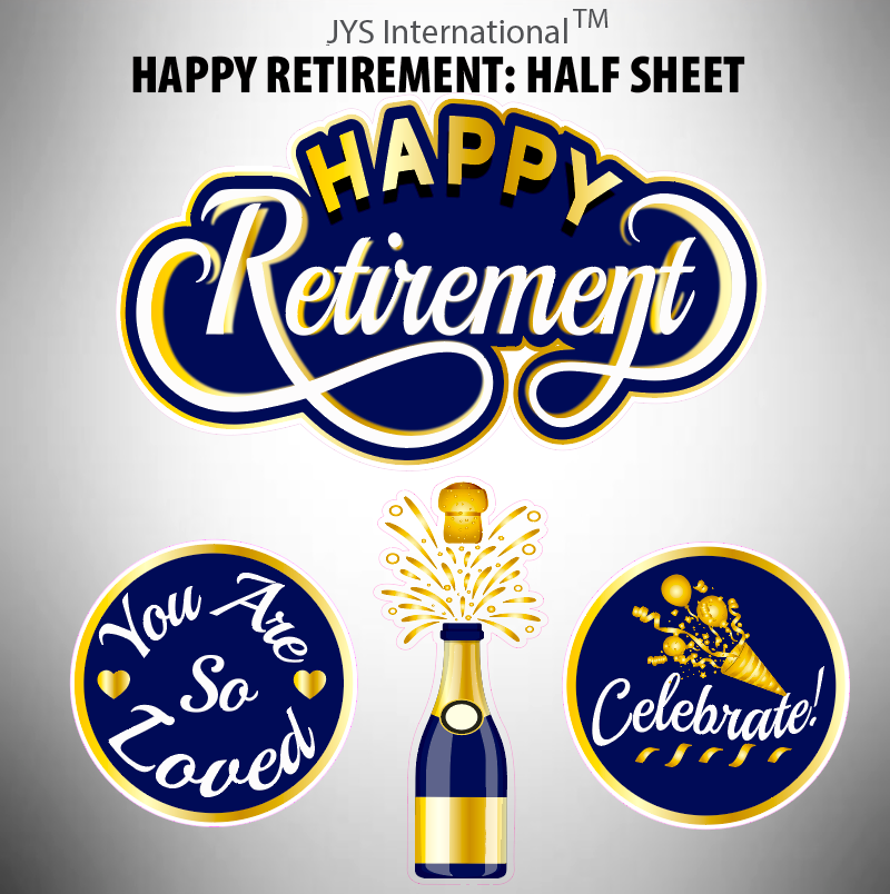 RETIREMENT: HALF SHEET (MULTIPLE COLORS) - Yard Card Signs by JYS International