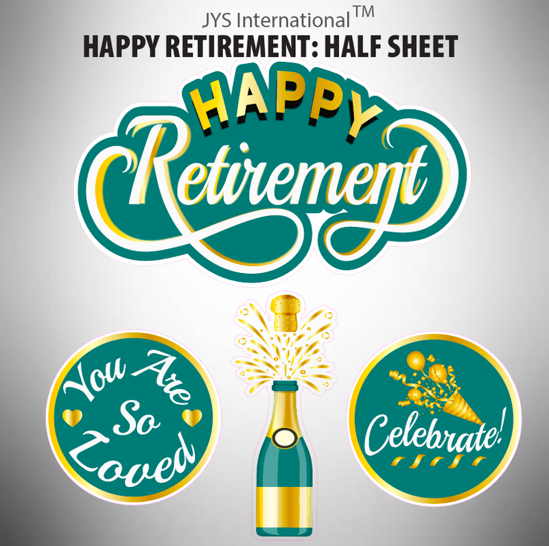 RETIREMENT: HALF SHEET (MULTIPLE COLORS) - Yard Card Signs by JYS International