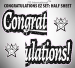 CONGRATULATIONS EZ SET: HALF SHEET (MULTIPLE COLORS) - Yard Card Signs by JYS International