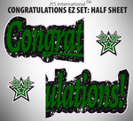 CONGRATULATIONS EZ SET: HALF SHEET (MULTIPLE COLORS) - Yard Card Signs by JYS International