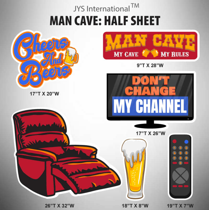 MAN CAVE: HALF SHEET - Yard Card Signs by JYS International