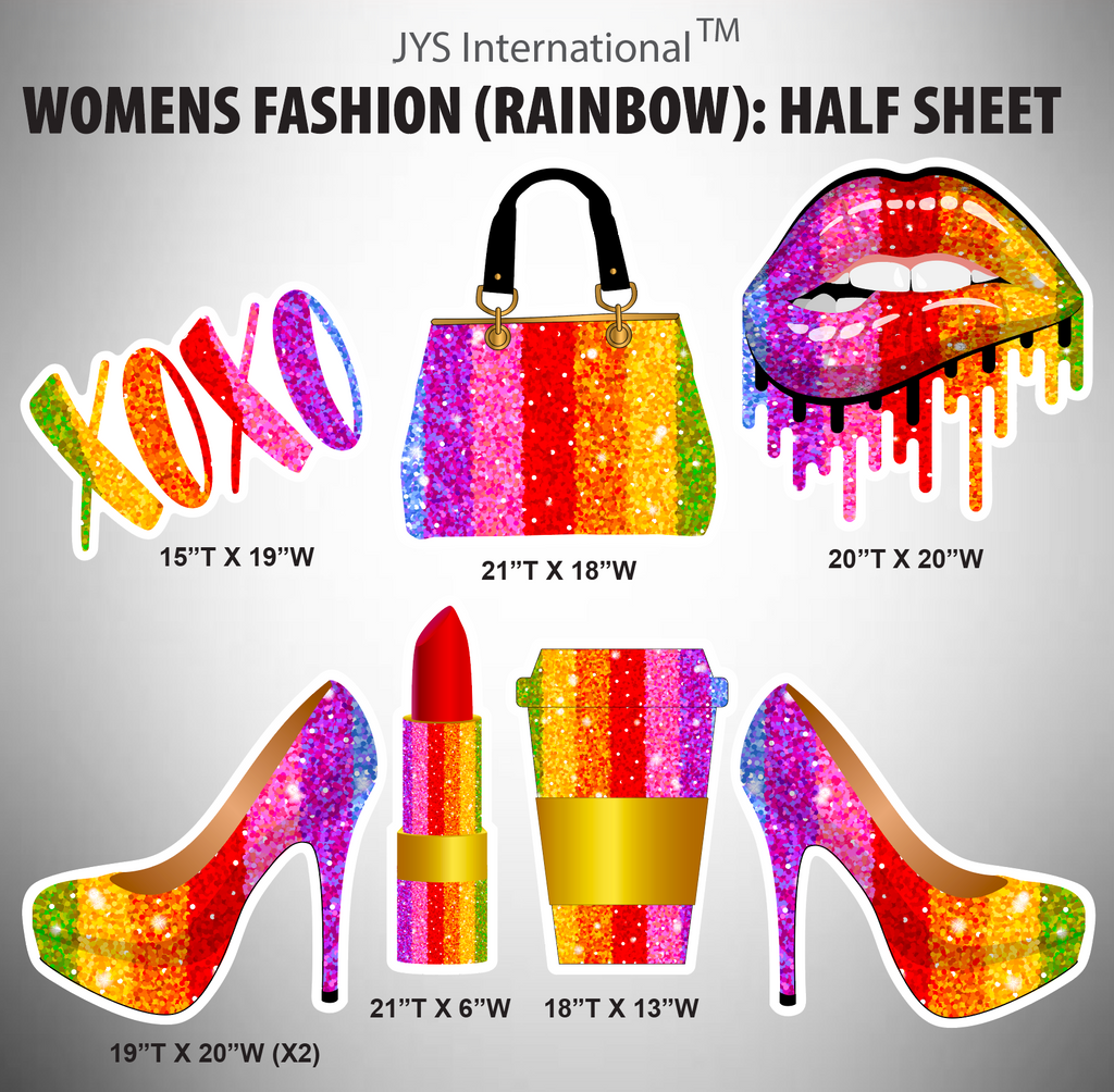 WOMEN'S FASHION (RAINBOW): HALF SHEET - Yard Card Signs by JYS International