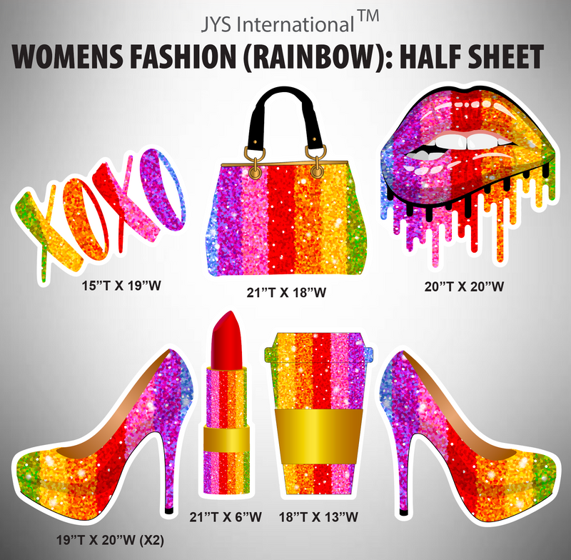 WOMEN'S FASHION (RAINBOW): HALF SHEET - Yard Card Signs by JYS International