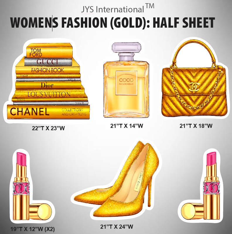 WOMEN'S FASHION (GOLD): HALF SHEET - Yard Card Signs by JYS International