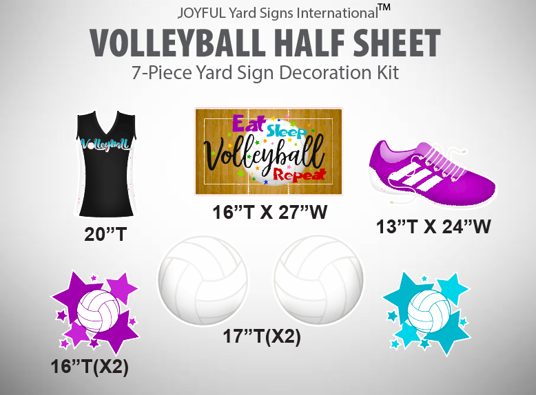 VOLLEYBALL: HALF SHEET - Yard Card Signs by JYS International