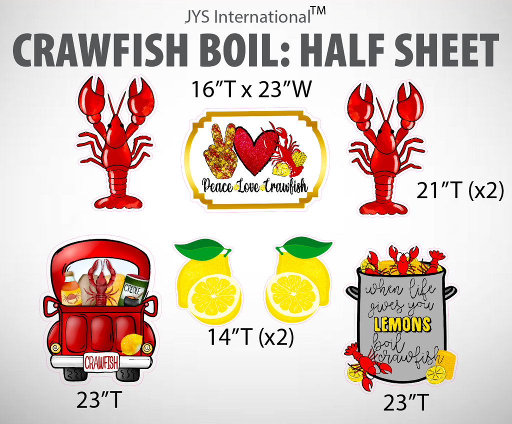 CRAWFISH BOIL: HALF SHEET - Yard Card Signs by JYS International