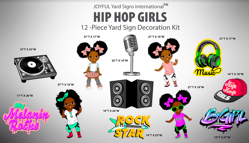 HIP HOP GIRLS - Yard Card Signs by JYS International