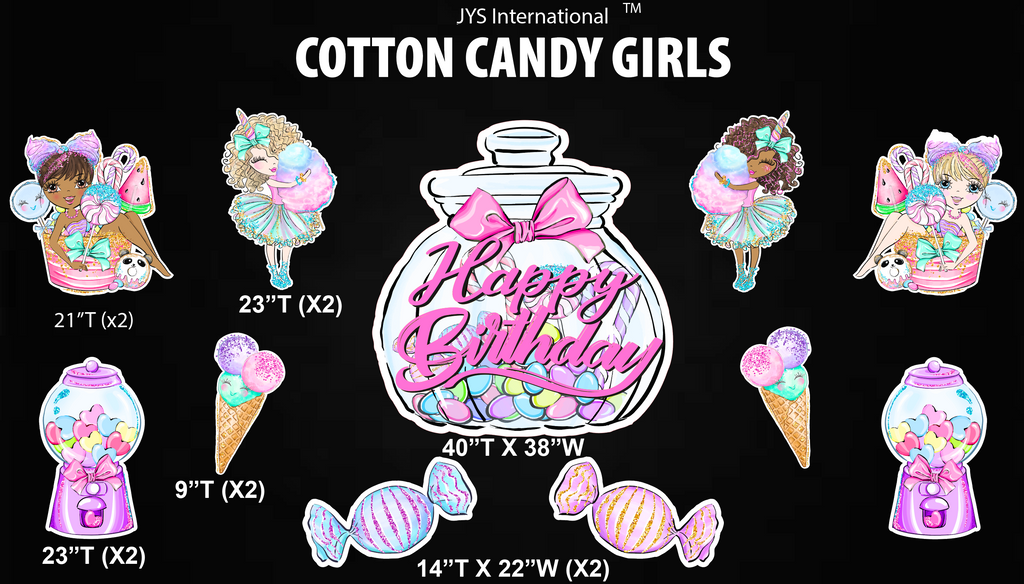 COTTON CANDY GIRLS QUICK SET - Yard Card Signs by JYS International