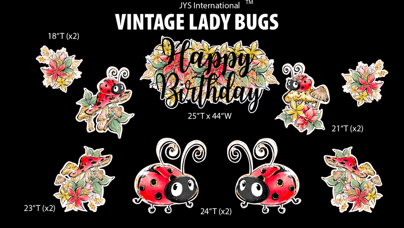 VINTAGE LADY BUGS - Yard Card Signs by JYS International