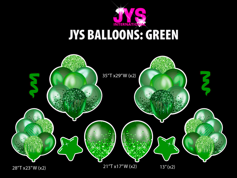 JYS BALLOONS: GREEN - Yard Card Signs by JYS International