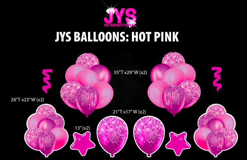 JYS BALLOONS: HOT PINK - Yard Card Signs by JYS International