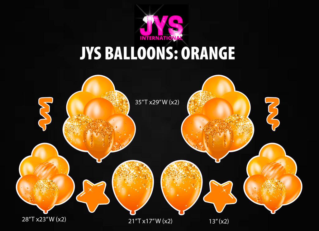 JYS BALLOONS: ORANGE - Yard Card Signs by JYS International