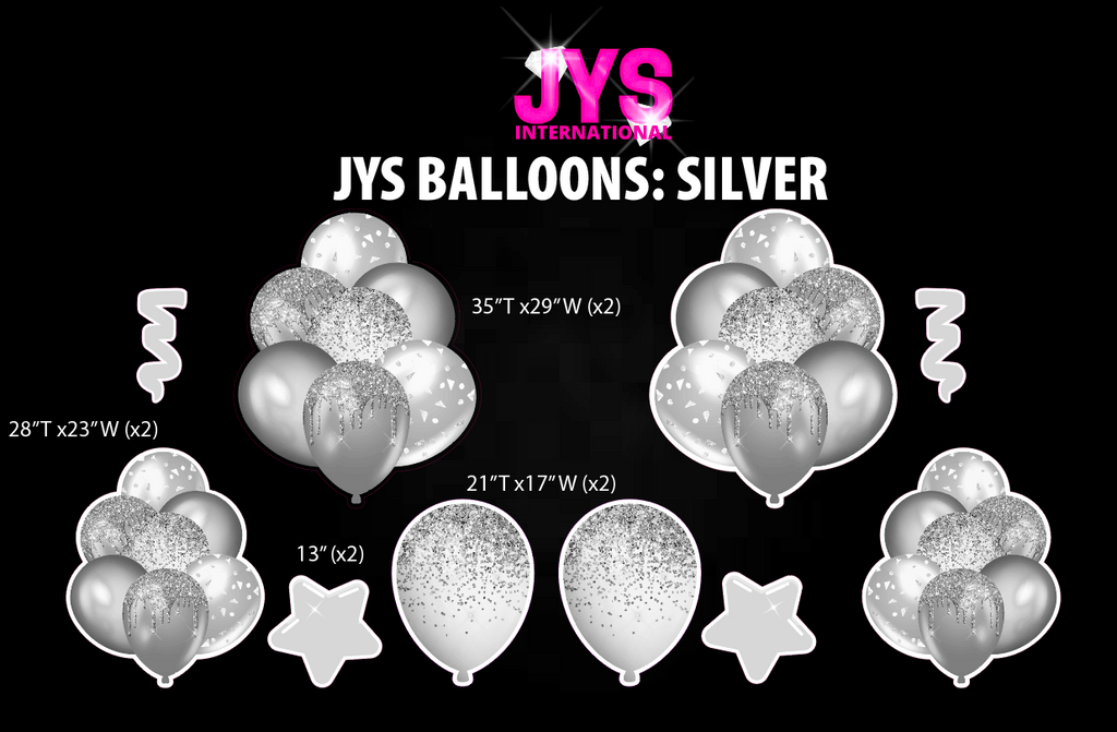 JYS BALLOONS: SILVER - Yard Card Signs by JYS International