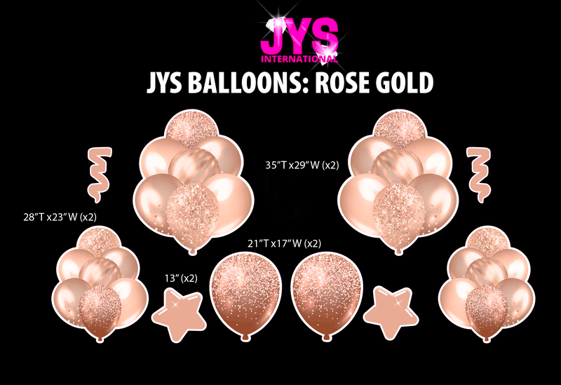 JYS BALLOONS: ROSE GOLD - Yard Card Signs by JYS International