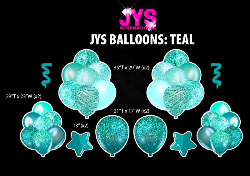 JYS BALLOONS: TEAL - Yard Card Signs by JYS International