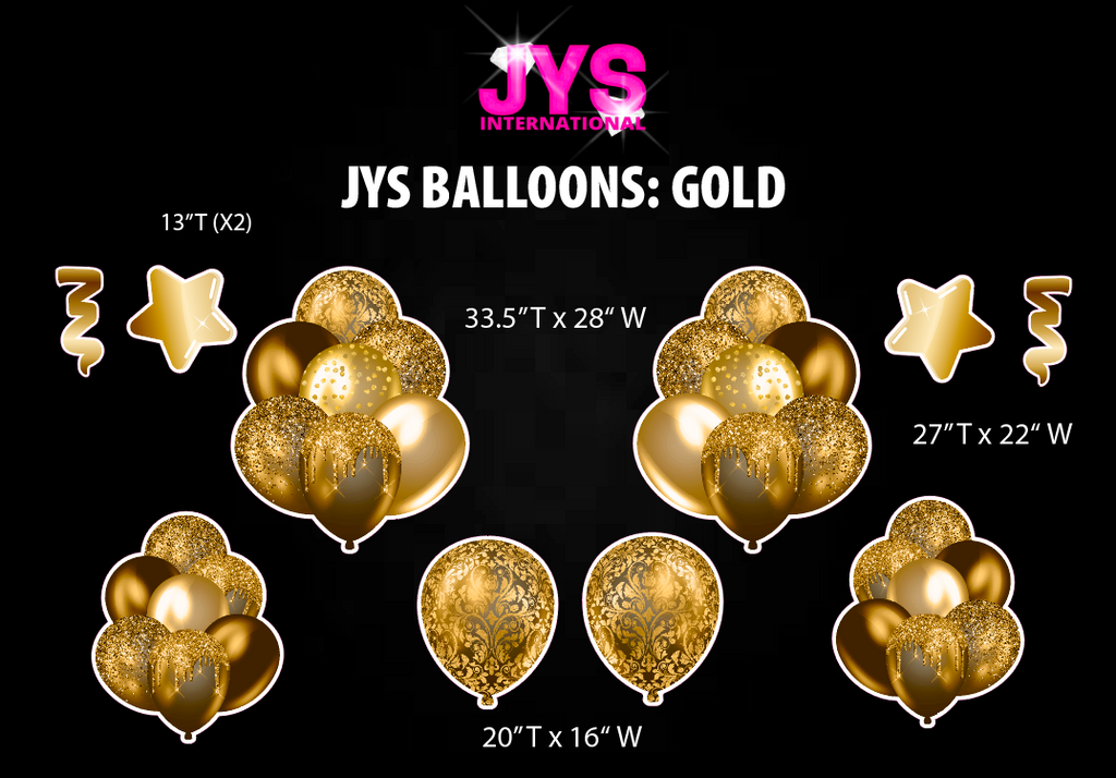 JYS BALLOONS: GOLD - Yard Card Signs by JYS International