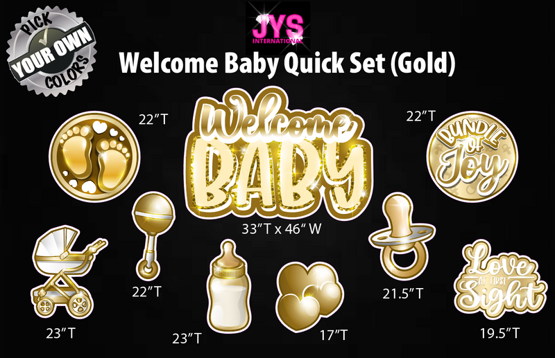 WELCOME BABY QUICK SET (PICK YOUR OWN COLORS) - Yard Card Signs by JYS International