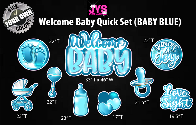 WELCOME BABY QUICK SET (PICK YOUR OWN COLORS) - Yard Card Signs by JYS International