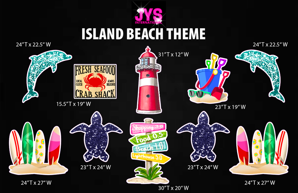 ISLAND BEACH THEME - Yard Card Signs by JYS International