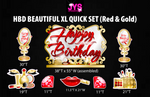 HBD BEAUTIFUL XL QUICK SET (MULTIPLE COLORS) - Yard Card Signs by JYS International