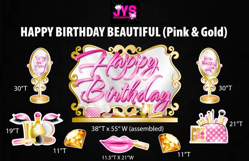 HBD BEAUTIFUL XL QUICK SET (MULTIPLE COLORS) - Yard Card Signs by JYS International