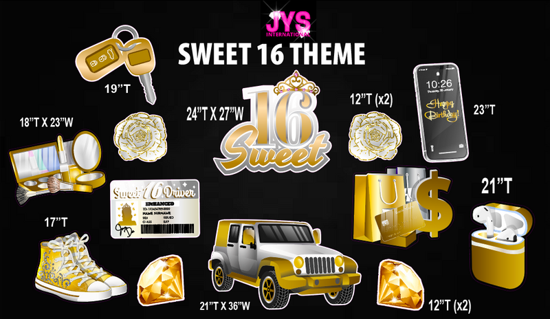 SWEET 16 THEME - Yard Card Signs by JYS International