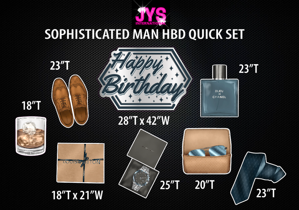 SOPHISTICATED MAN HBD QUICK SET - Yard Card Signs by JYS International