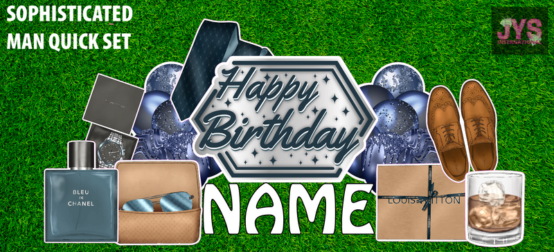 SOPHISTICATED MAN HBD QUICK SET - Yard Card Signs by JYS International