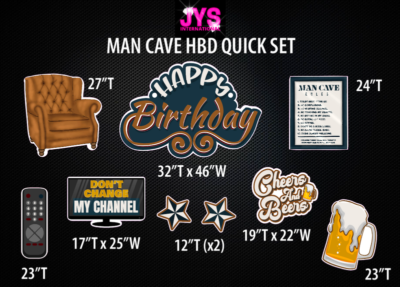 MAN CAVE HBD QUICK SET - Yard Card Signs by JYS International