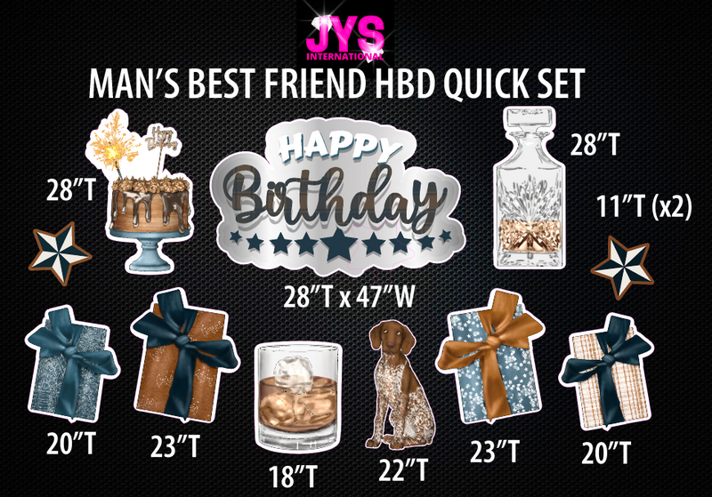 MAN'S BEST FRIEND HBD QUICK SET - Yard Card Signs by JYS International