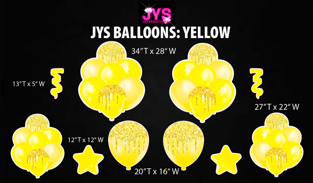 JYS BALLOONS: YELLOW - Yard Card Signs by JYS International