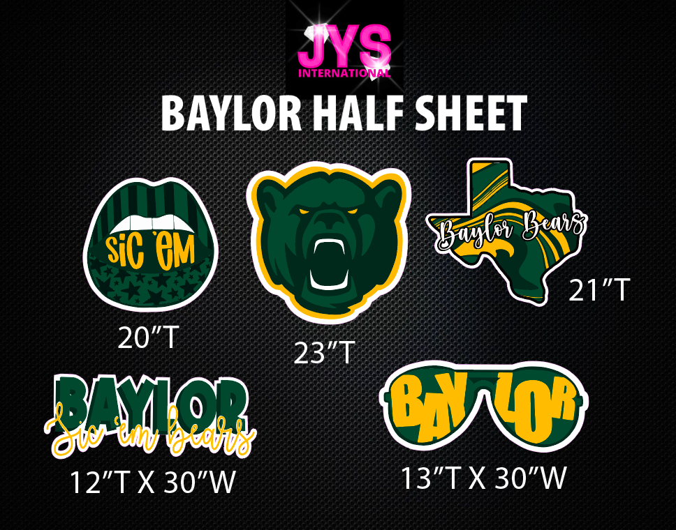 BAYLOR: HALF SHEET - Yard Card Signs by JYS International